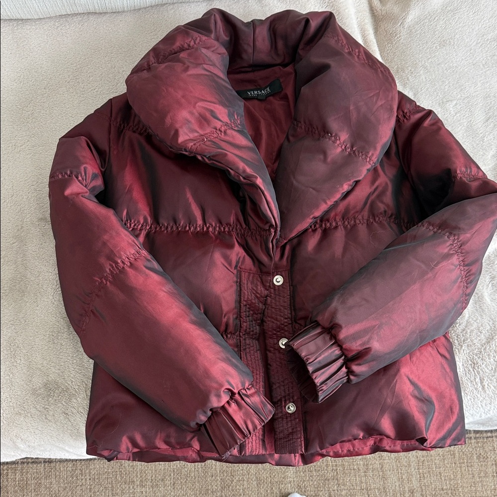 Versace Burgundy Puffer Jacket